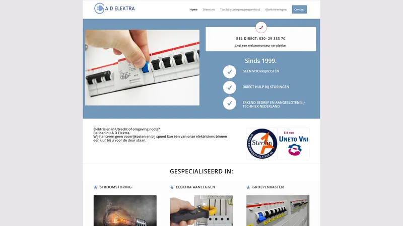 Website van A D Elektra