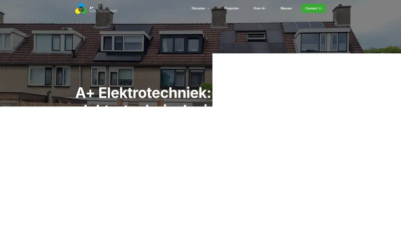 Website van A+ Elektrotechniek