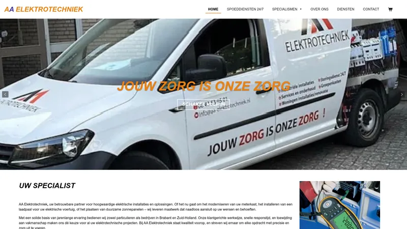 Website van AA Elektrotechniek