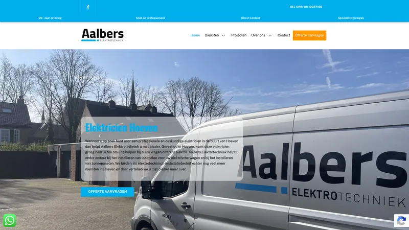 Website van Aalbers Elektro Techniek