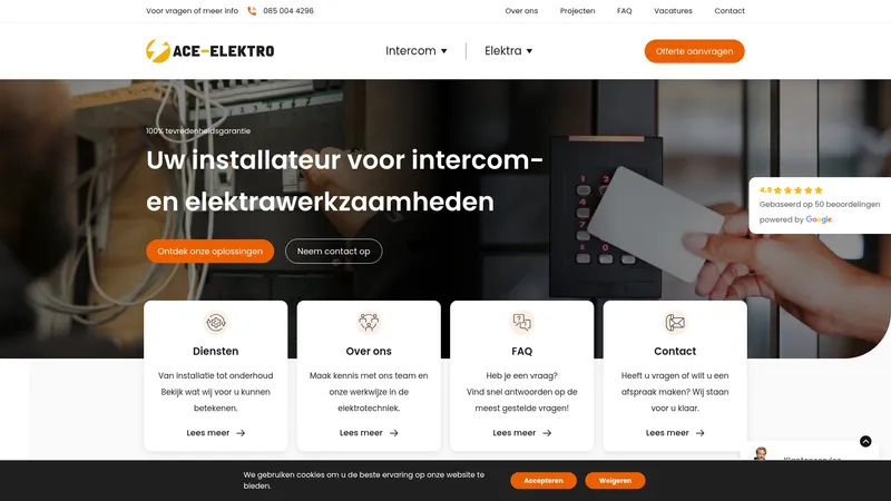 Website van Ace-Elektro