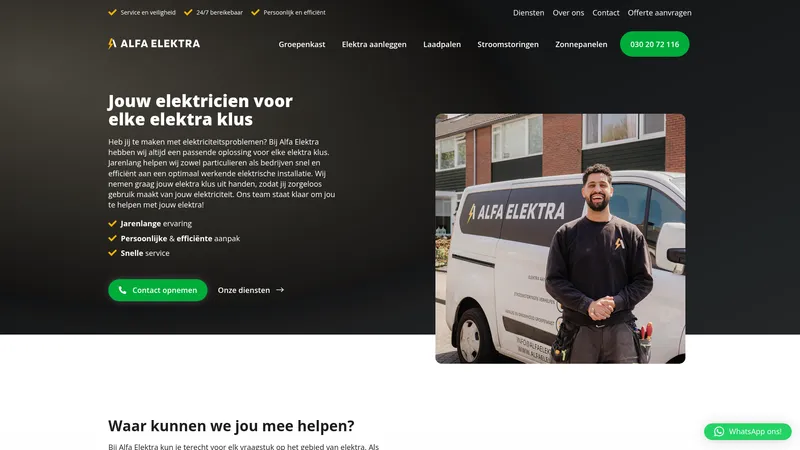 Website van Alfa Elektra