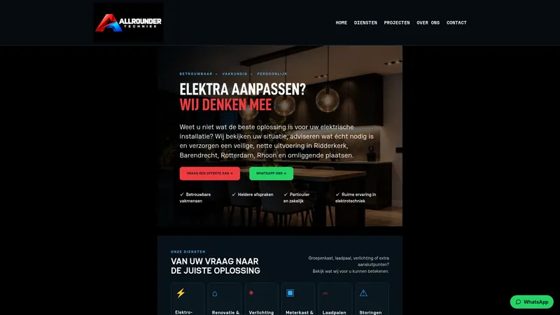Website van Allrounder Techniek