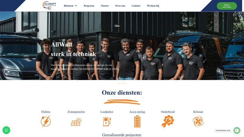 Website van AllWatt - Uw Duurzame Installateur