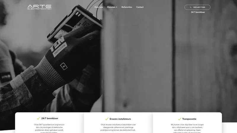 Website van Arte Elektro