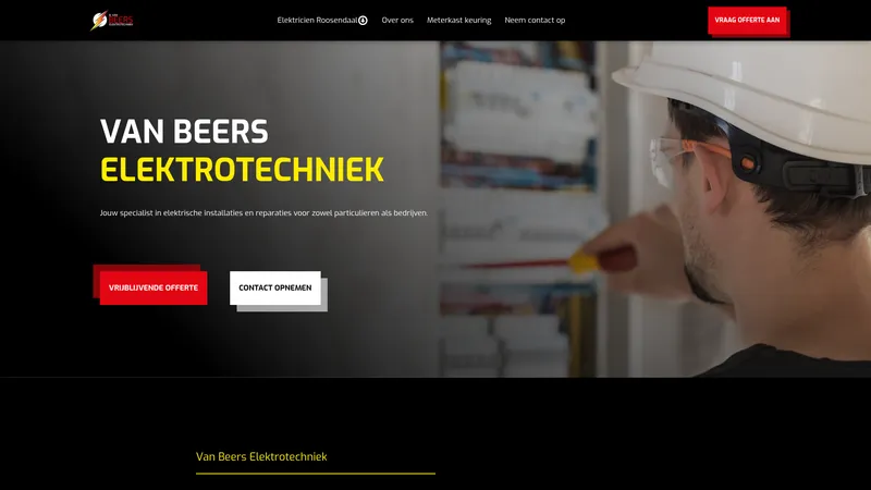 Website van B van Beers Elektrotechniek