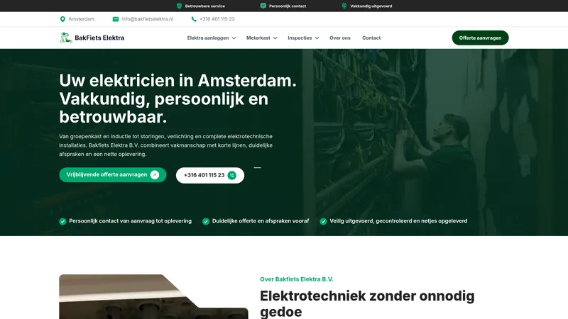 Website van Bakfiets Elektra B.V.