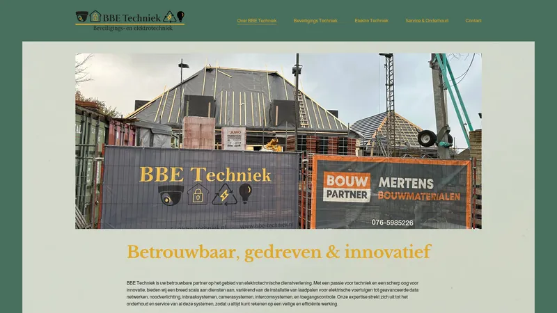 Website van BBE Techniek