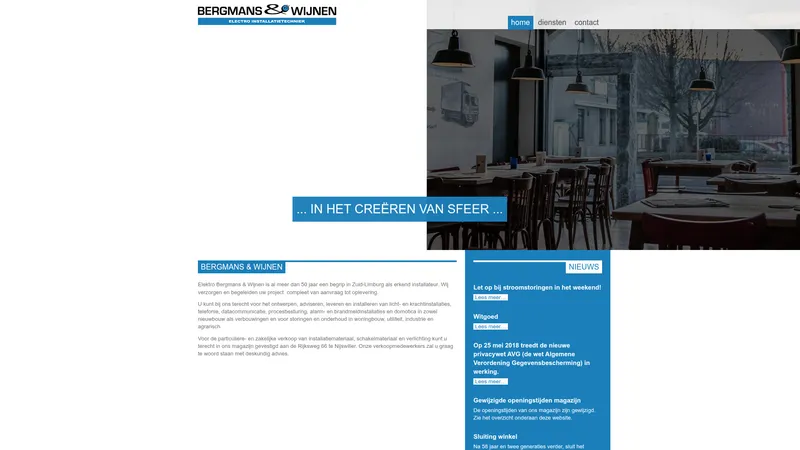 Website van Bergmans en Wijnen elektro BV