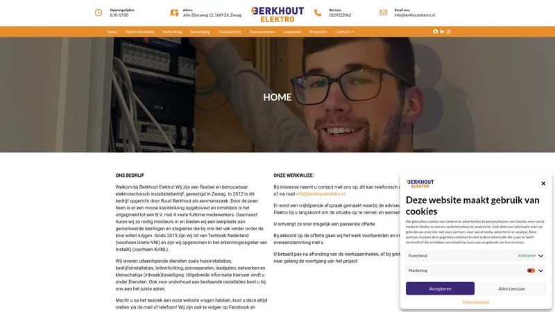 Website van Berkhout Elektro