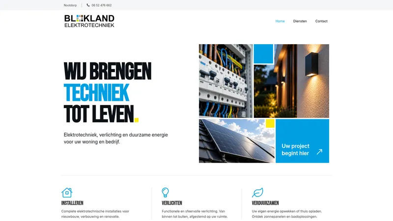 Website van Blokland Elektrotechniek