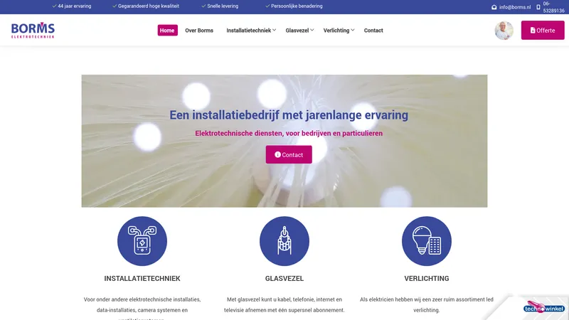 Website van Borms Elektrotechniek B.V.