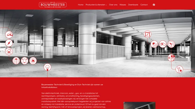 Website van Bouwmeester Techniek en Beveiliging