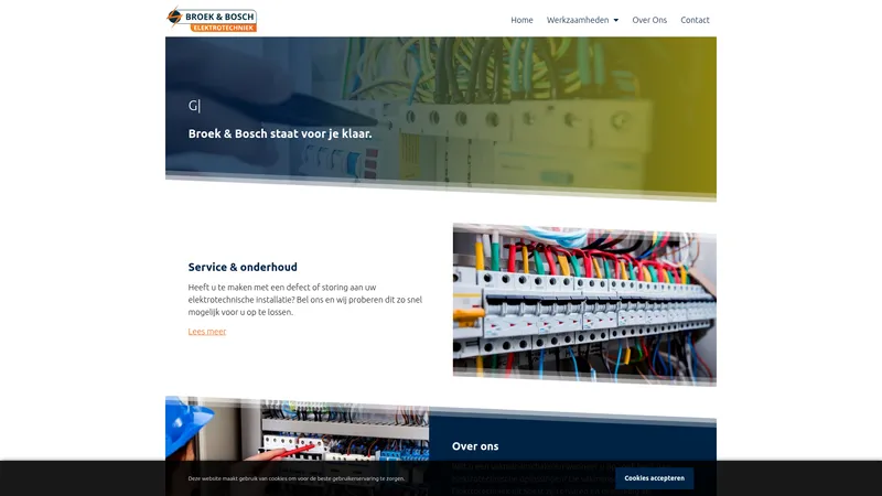 Website van Broek & Bosch Elektrotechniek