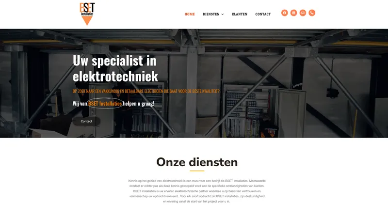 Website van BSET Installaties B.v.