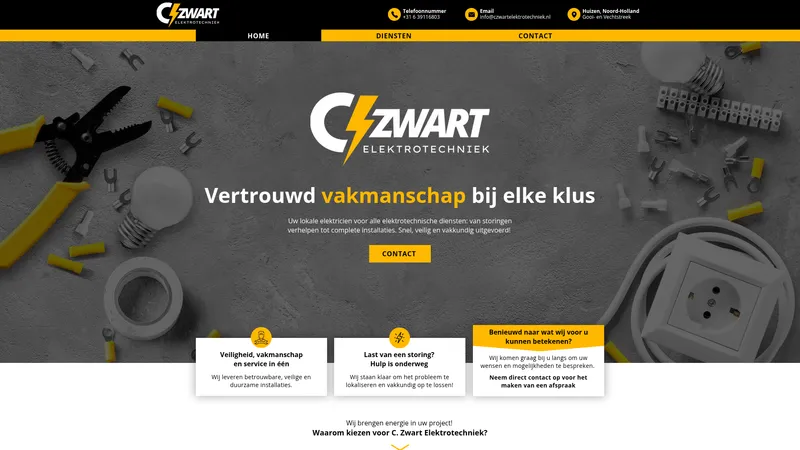 Website van C. Zwart Elektrotechniek