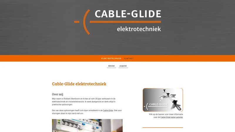 Website van Cable-glide elektrotechniek
