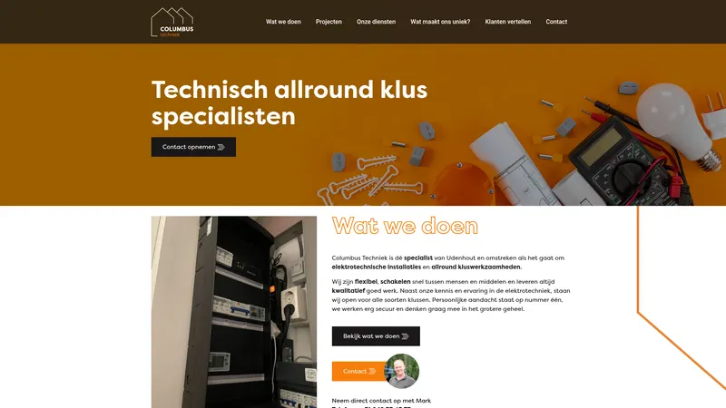 Website van Columbus Techniek