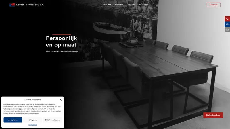 Website van Comfort Techniek TVB BV