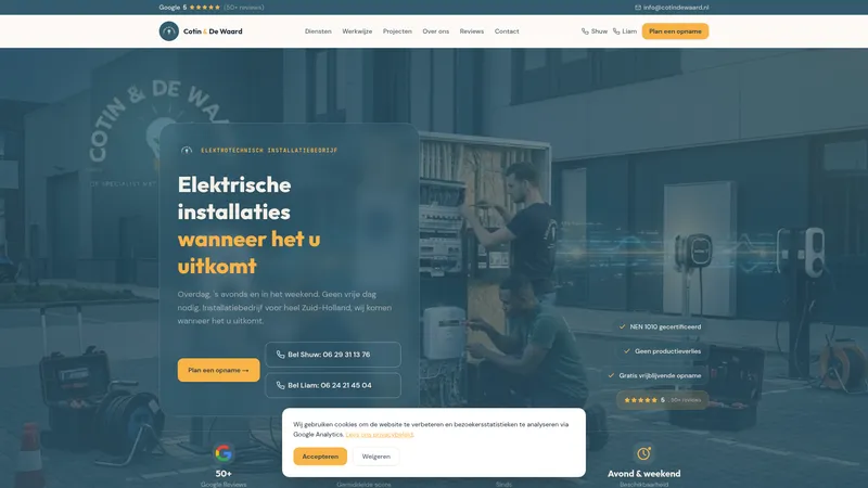 Website van Cotin & De Waard Installaties