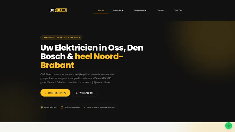 Website van COZ Elektro