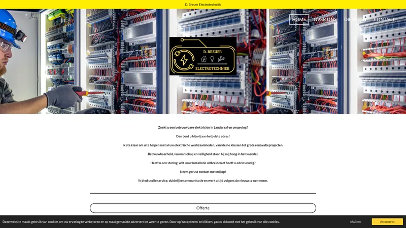 Website van D. Breuer Electrotechniek