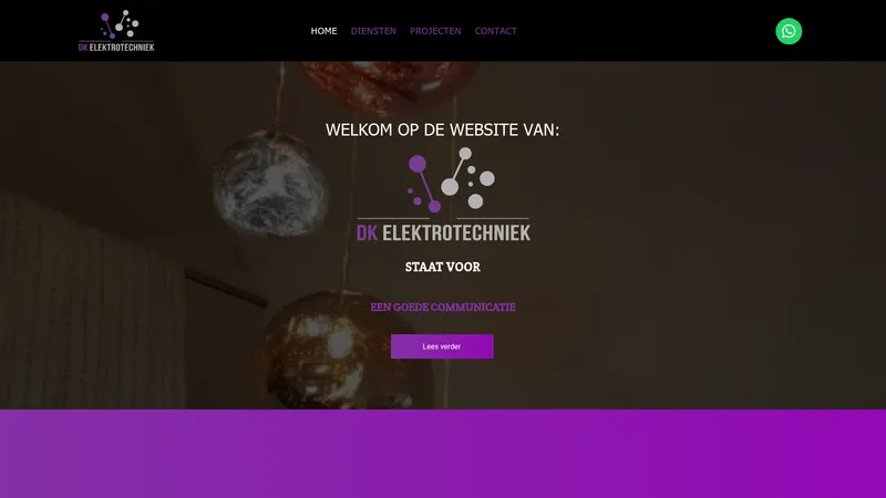 Website van D.K elektrotechniek
