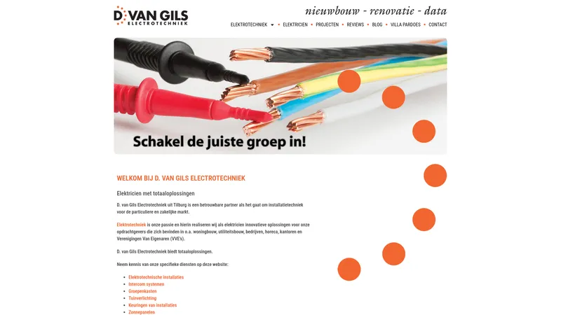 Website van D. van Gils Electrotechniek