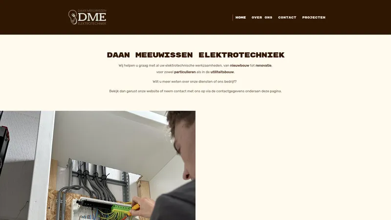 Website van Daan Meeuwissen Elektrotechniek