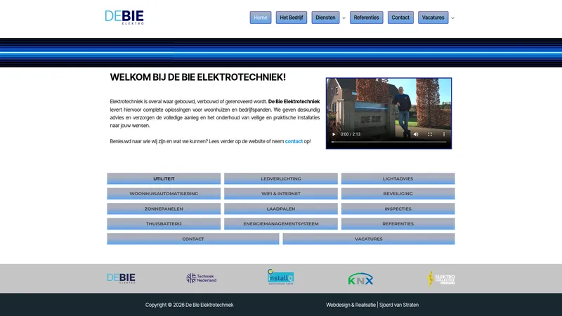 Website van de Bie Elektrotechniek