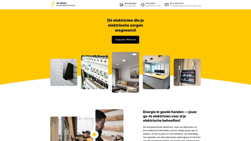Website van De Draai Elektrotechniek