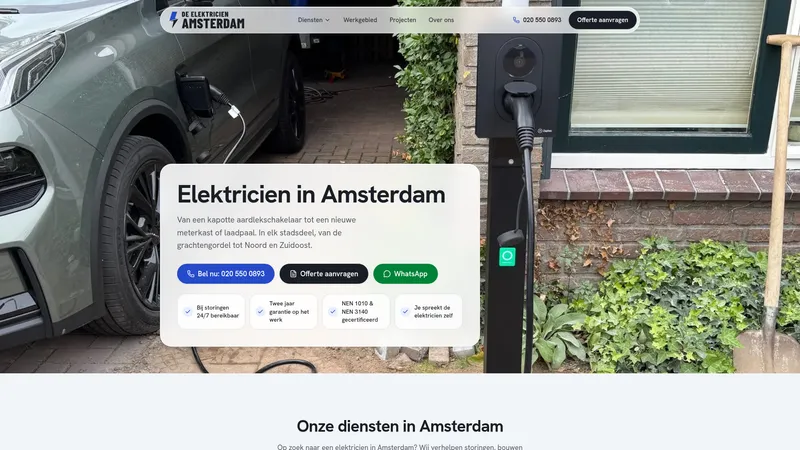 Website van De Elektricien Amsterdam