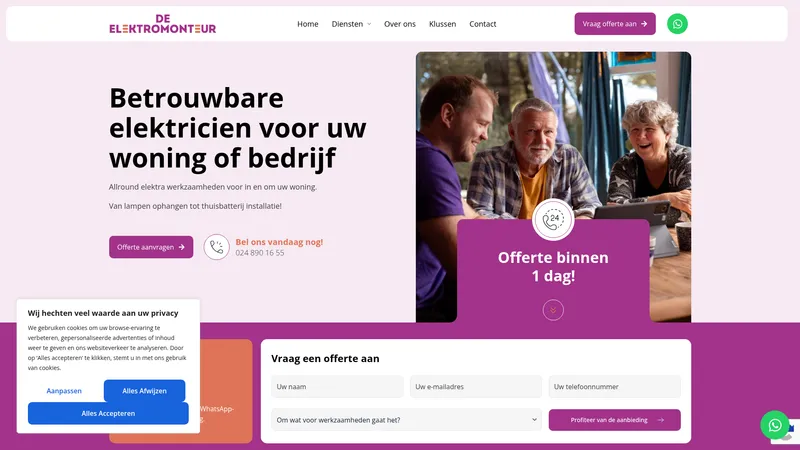 Website van De Elektromonteur