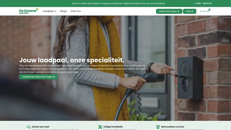Website van De Groene Specialist