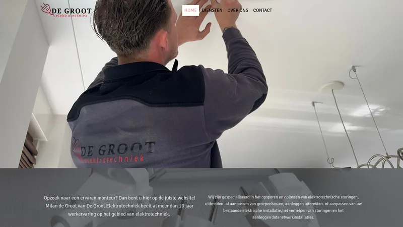 Website van De Groot Elektrotechniek