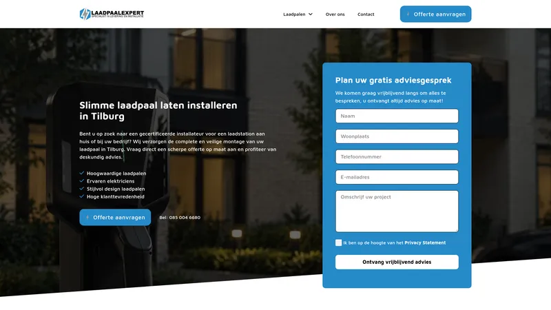 Website van De Laadpaalexpert | Laadpaal installateur Tilburg