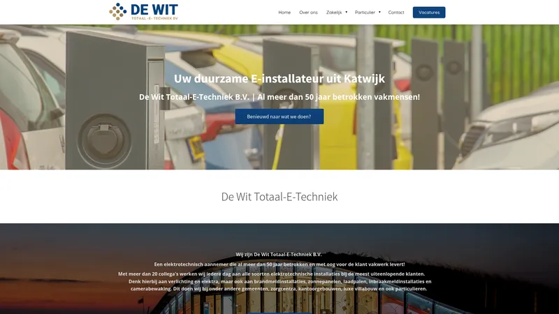 Website van De Wit Totaal-E-Techniek B.V. | Katwijk