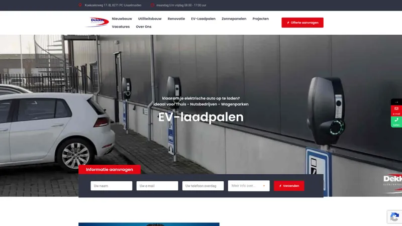 Website van Dekker Elektrotechniek BV