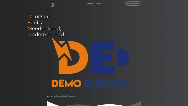 Website van Demo Elektro