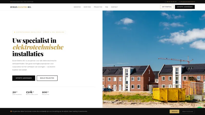 Website van Duran Elektro B.V.