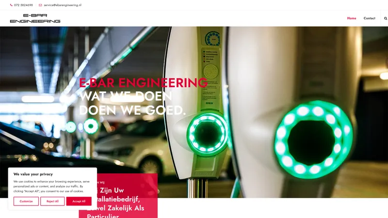 Website van E-Bar Engineering B.V.