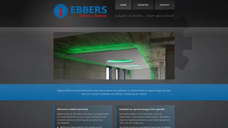 Website van Ebbers Elektrotechniek