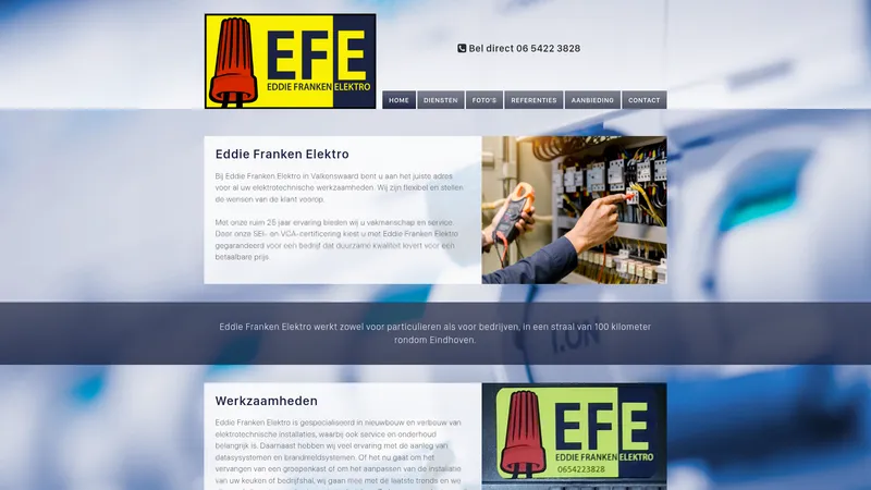 Website van Eddie Franken Elektro