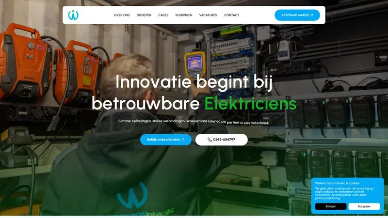 Website van Electro Technisch Bureau Wakkermans/Interlec B.V.