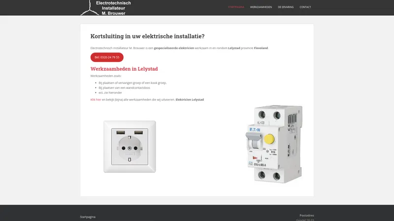Website van Electrotechnisch Installateur M. Brouwer