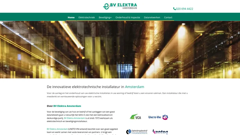Website van Elektra Amsterdam