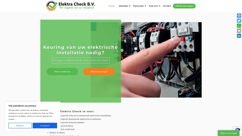 Website van Elektra Check B.V.