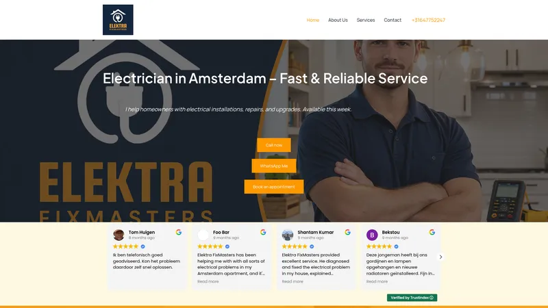 Website van Elektra FixMasters