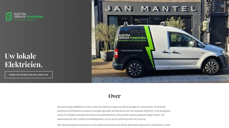 Website van Elektra Service Purmerend