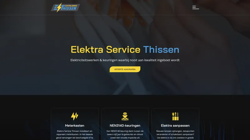 Website van Elektra service Thissen